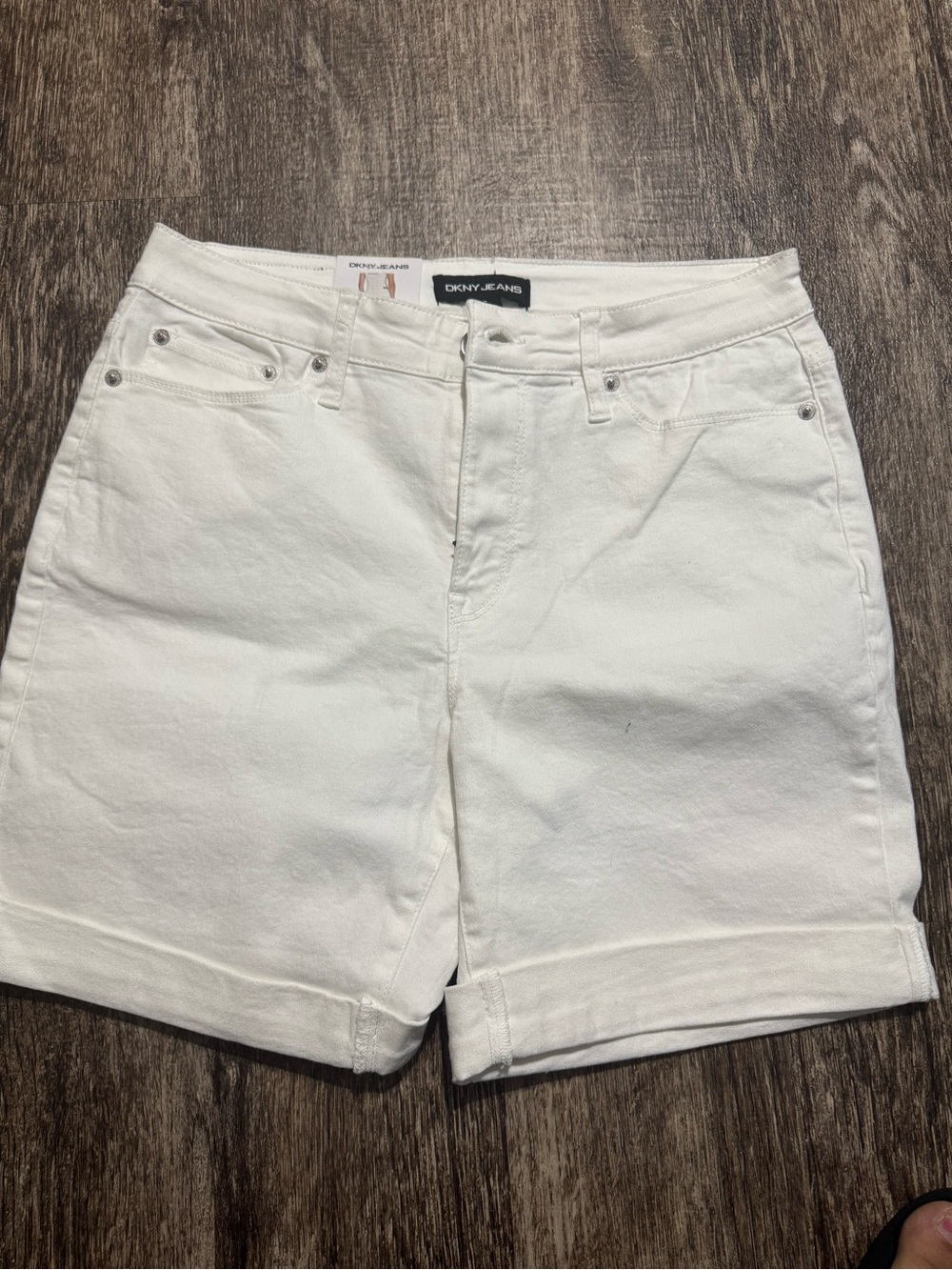 DKNY White Denim Cuffed Women’s Shorts